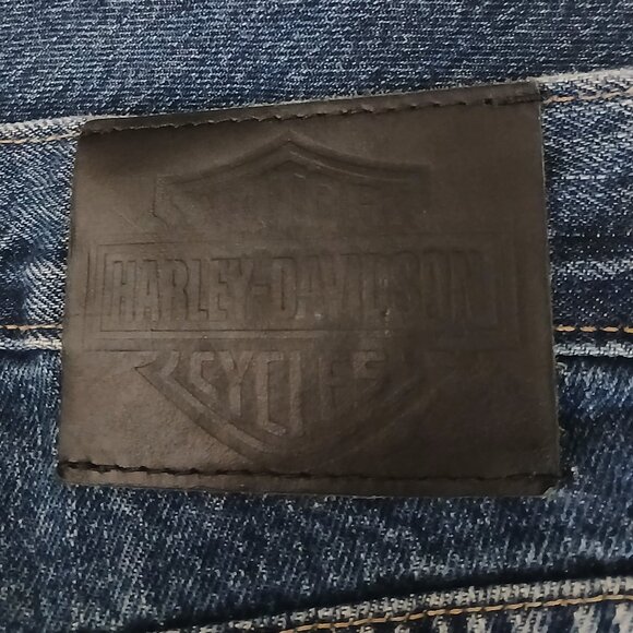 Harley Davidson Jeans Mens 34X30 Boot Cut Blue Denim 100% Cotton - Picture 7 of 10